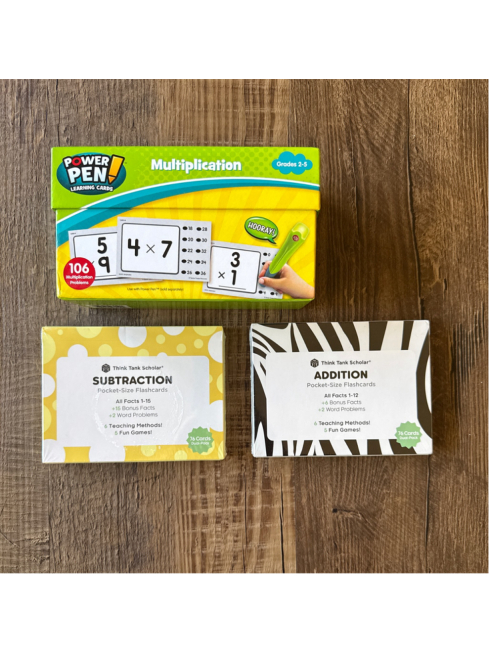 NWOT Power Pen Multiplication Learning Cards Grades 2-5 Educational Math bundle